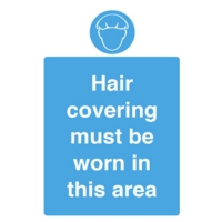 Wear Hair Covering A5 Self-Adhesive Sign