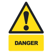 Danger A5 Window Sticker