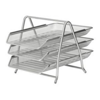 Wiremesh 3-Tier Letter Trays Set Silver