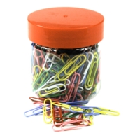 Assorted Colour 33mm Paperclips Tub of 250