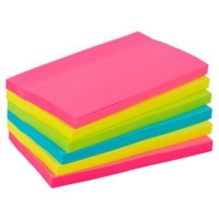 Neon Sticky Note Assorted Pad 76mm x 127mm Pack of 12