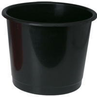 Plastic Round 15L Waste Bin Black