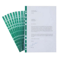 A4 Deluxe Portrait Green Strip Punched Pockets Box of 100