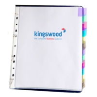 A4 Tabbed Punched Pockets Assorted Colours Pack of 12