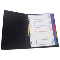 A4 Coloured Extra Wide PVC 5 Part Dividers