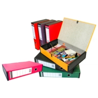 A4 Foolscap 65mm Clip Closure Box File Green SINGLE