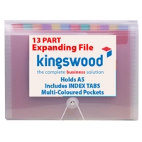 A5 Rainbow 13 Part Clear Expanding File Organiser