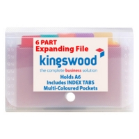 A6 Rainbow 6 Part Clear Expanding File Organiser