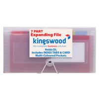 DL Rainbow 7 Part Clear Expanding File Organiser