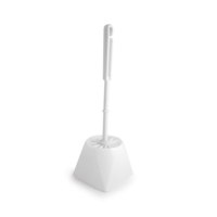 Toilet Brush and Holder White Plastic Set