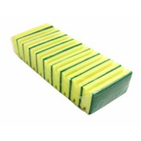 Large Sponge Scourers Green Yellow Pack of 10