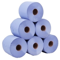 Embossed Centrefeed Blue Rolls Pack of 6
