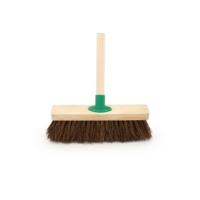 Bassine 12" Stiff Broom Wooden Handle