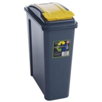 25L Slimline Yellow Lid Recycling Bin
