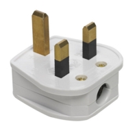 13A 3-Pin White Electrical Plug SINGLE