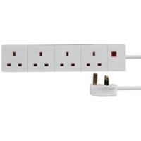 4 Gang Extension Lead 5M White