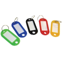 Small Sliding Key Tags Fobs Assorted Colours Pack of 100