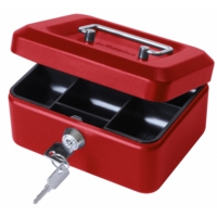 6" Steel Cash Box Red