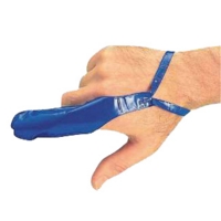Tie On Plastic Finger Small Medium Blue Pack of 10