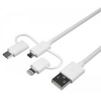 3-in-1 Charging Cable USB to Lightning USB C & Micro