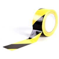 Barrier Tape 72mm x 500m Black/Yellow EACH  006-0107