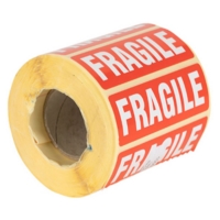 FRAGILE Parcel Labels 150 x 50mm Roll of 250