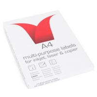 A4 Labels, Box 100, 65/sheet 38 x 21mm
