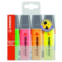 Stabilo Boss Highlighter Assorted Pack of 4