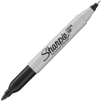 Sharpie Twin Tip Permanent Marker Black Box of 12