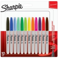Sharpie Fine Permanent Assorted Markers Pack of 12