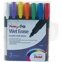 Pentel Chalk Markers, Pack 7 Assorted Medium