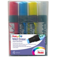 Pentel Chalk Wet Erase Chalk JumboMarker Assorted Pack of 4
