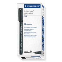 Staedtler Lumocolour Permanent 317 Medium Black Box of 10