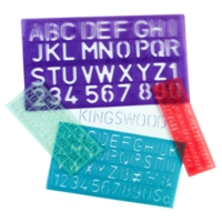 4 piece colourful lettering numbers stencil set