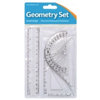 Geometry 4pc Plastic Protractor Maths Set