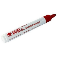 Whiteboard Drywipe Bullet Red Markers Box of 10
