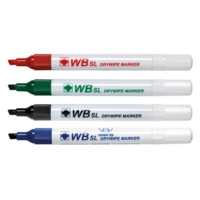 Whiteboard Drywipe Chisel Assorted Markers Pack of 4