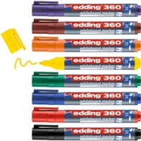 Edding 360 Drywipe Assorted Coloured Markers Pack of 8