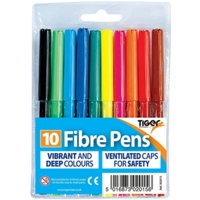 Fibre Tip Assorted Colour Felt Tip Pens Pack of 10
