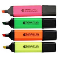 Square Highlighters Assorted Colours Pack of 4