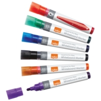 Nobo Liquid Ink Drywipe Assorted Markers Pack of 6