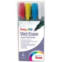 Pentel Chalk Wet Erase Chalk Medium Markers Pack of 4