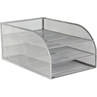 Wiremesh Assembled 3 Tier Letter Storage Tray Silver