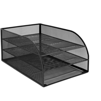Wiremesh Assembled 3 Tier Letter Storage Tray Black