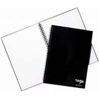 A4 Spiral Bound Hardback Plain Notebook SINGLE