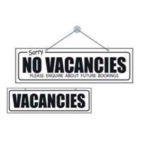 Vacancies & No Vacancies PVC Sign 140mm x 440mm