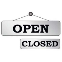 Silver Open & Closed Notice Sign 300mm x 75mm