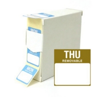 Removable THURSDAY 25mm Square Date Food Labels Roll of 1000