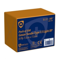 Gauze Swabs 7.5cm x 7.5cm Non Sterile Pack of 100