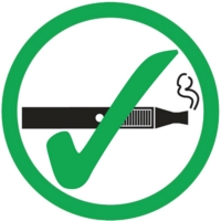 Vaping Allowed 100mm Circle Self-Adhesive Sign